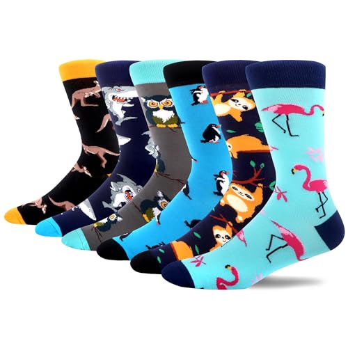 MAKABO Lustige Bunte Socken Herren mit Tier Motiv 6 Paar, Größe 43-46 von MAKABO