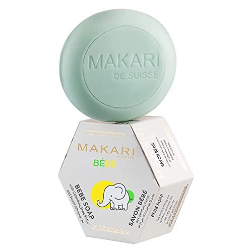 Makari Baby Seife 5.4oz - Beruhigende, reinigende Kinder-Bad-Bar mit feuchtigkeitsspendenden Shea Butter & sanfte, nicht-irritierende botanische Zutaten - Hydrates, weicht, heilt und schützt Makari Baby Seife 5.4oz - Beruhigende, reinigende Kinder-Bad-Bar mit feuchtigkeitsspendenden Shea Butter & sanfte, nicht-irritierende botanische Zutaten - Hydrates, weicht, heilt und schützt von MAKARI