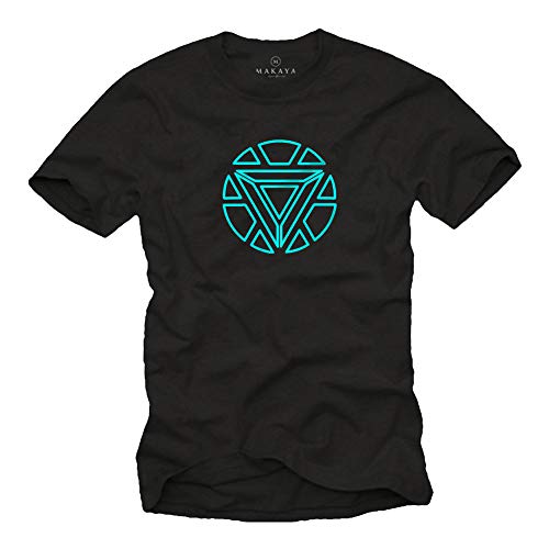 Arc Reactor Herren T-Shirt - Stark Industries Kurzarmshirt Man Schwarz Kinder Jungs Männer Größen M von MAKAYA