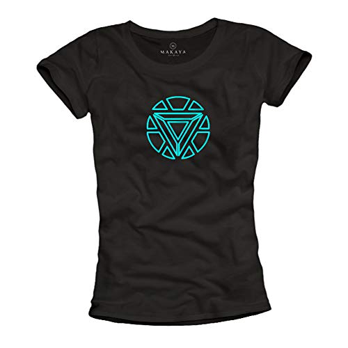 Arc Reactor T-Shirt Damen - Stark Industries Kurzarmshirt Frauen/Mädchen Iron Größe XL von MAKAYA