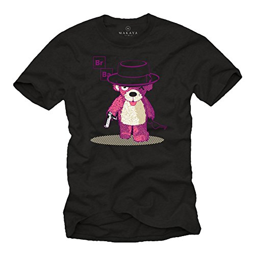 BR BA Teddy T-Shirt für Herren - Breaking Bad Fanartikel schwarz XL von MAKAYA