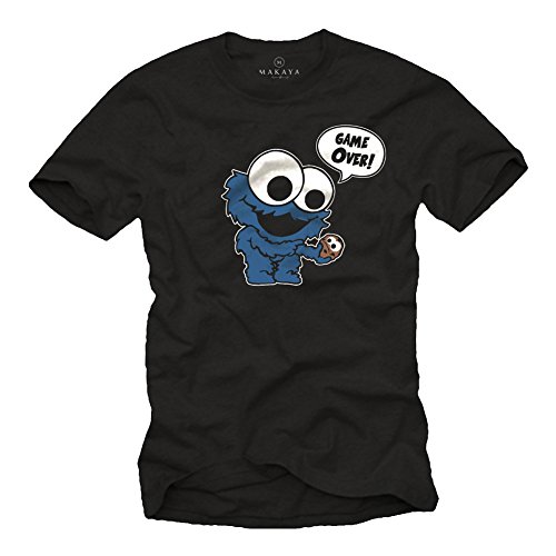 Baby Monster mit Kekse - T-Shirt Game Over schwarz Größe L von MAKAYA