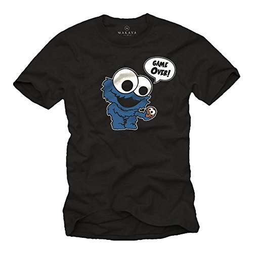 Baby Monster mit Kekse - T-Shirt Game Over schwarz Größe XXXXL von MAKAYA