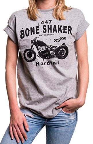 Biker Shirt Damen übergröße - Biker Lady XS 650 Motorrad Kurzarm Longshirt große Größe Oversize grau XL Biker Shirt Damen übergröße - Biker Lady XS 650 Motorrad Kurzarm Longshirt große Größe Oversize grau XL von MAKAYA