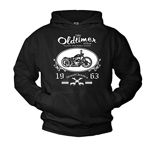 MAKAYA Chopper Kapuzenpulli für Herren schwarz Biker Logo Größe L von MAKAYA