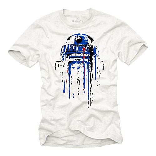 Coole Sachen für Jugendliche Geeks - R2-D2 T-Shirt - Geschenke Star Weiß Größe L von MAKAYA