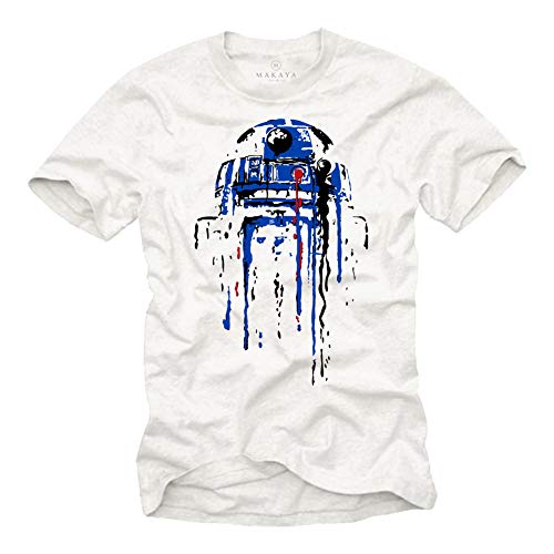 Coole Sachen für Jugendliche Geeks - R2-D2 T-Shirt - Geschenke Star Weiß Größe M von MAKAYA