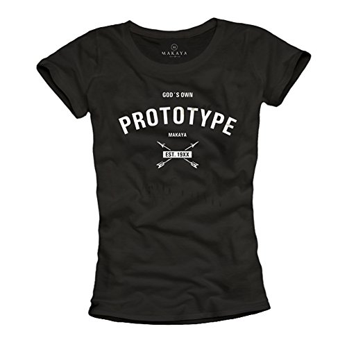 Coole Sprüche Shirts für Damen - Gods own Prototype - schwarz Größe L von MAKAYA