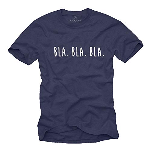 Coole T-Shirts mit lustigen Sprüchen für Männer Blau Größe L von MAKAYA