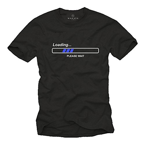 Cooles Geek T-Shirt mit Spruch Loading Please Wait schwarz Männer XXL Cooles Geek T-Shirt mit Spruch Loading Please Wait schwarz Männer XXL von MAKAYA