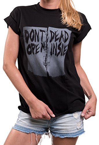 Damen Rundhals Shirt mit Print - Don`t Open Dead Inside - Rundhals Top Walking locker lässig große Größen XL von MAKAYA