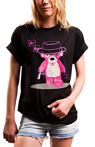 Damen T-Shirt Oversize - BR BA Teddy - Top locker lässige Oberteile Breaking Bad schwarz Größe XL von MAKAYA