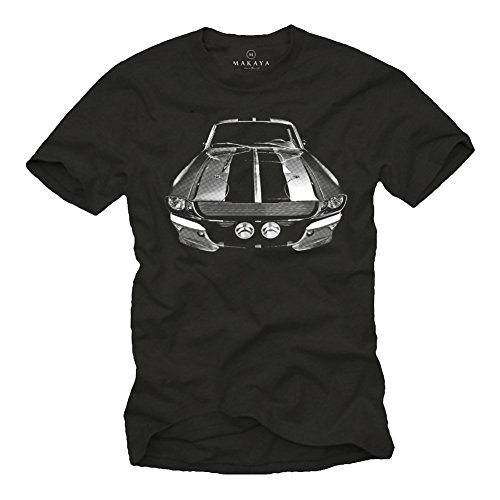 MAKAYA Herren T-Shirt für Muscle Car Fans 68er Mustang Eleanor schwarz S von MAKAYA