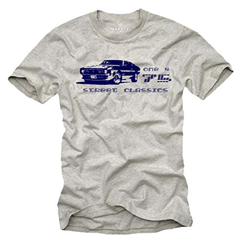 MAKAYA T-Shirt für Herren 1975 USA Street Classics Geschenke für Mustang Fans Größe M von MAKAYA
