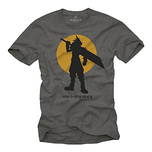 Gamer Nerd Geschenke - Fantasy T-Shirt - I Decided to live for Both of us - final grau XXXXL von MAKAYA