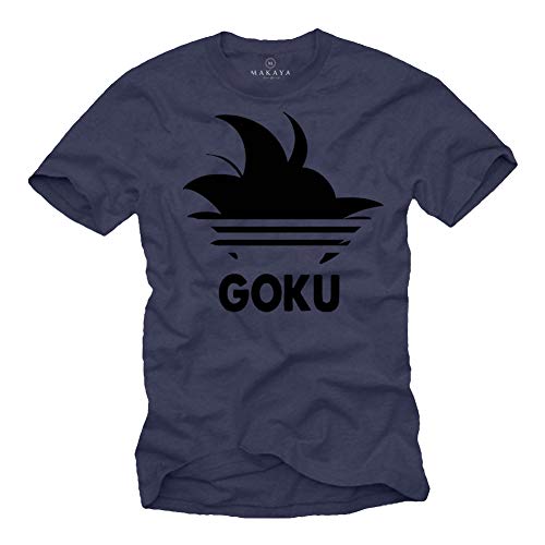 Goku T-Shirt Herren - Dragon Hair Master Stripes Roshis Gym Ball blau Größe XXL von MAKAYA