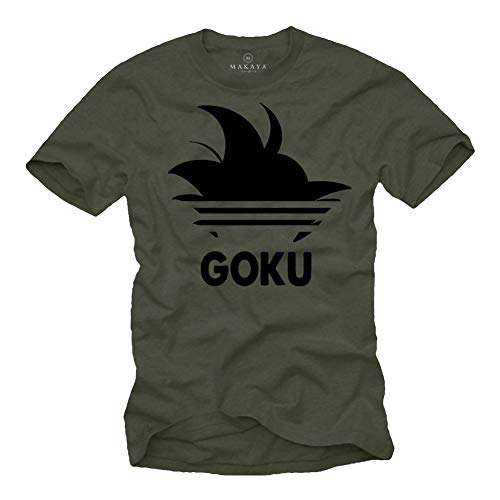 Goku T-Shirt Herren - Dragon Hair Master Stripes Roshis Gym Ball grün Größe L von MAKAYA