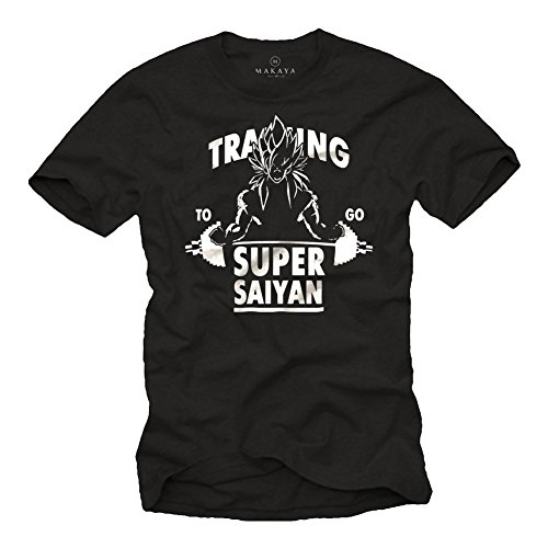 Gym T-Shirt - Training to Go Super Saiyan für Männer schwarz XXL von MAKAYA