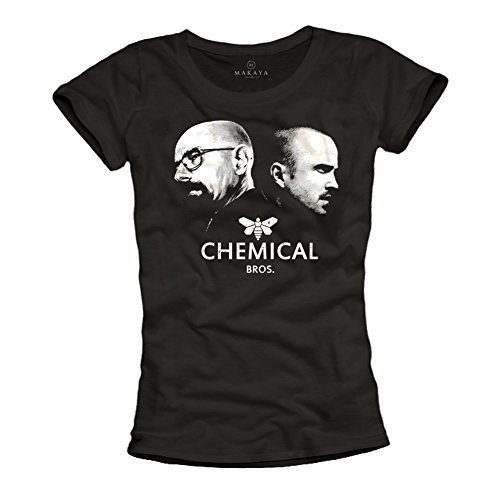 Heisenberg Pinkman T-Shirt für Frauen - Chemical BROS Breaking Bad schwarz Größe L von MAKAYA