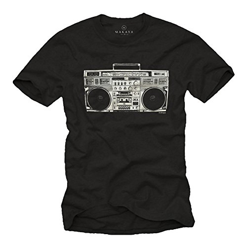 Hip Hop T-Shirt für Männer Jungs Musik Geschenke Teenager schwarz Größe XXL von MAKAYA