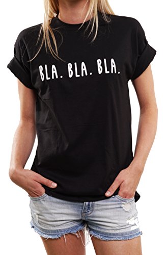 Lustige Geschenke für Frauen - BLA BLA BLA - Oversize Shirt Damen schwarz große Größen M von MAKAYA