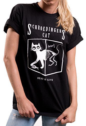 Lustiges Kaztenshirt für Frauen - Schrödingers Cat - Oversize Shirt locker lässig Lustige Tshirts Geschenke Theory große Größe XXXL von MAKAYA