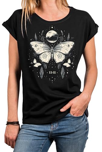 MAKAYA Damen Shirt Schmetterling Kurzarm Top Sommer Oberteil mit Schmetterlingen Butterfly Print Oversize Damenshirt Schwarz XXXXL MAKAYA Damen Shirt Schmetterling Kurzarm Top Sommer Oberteil mit Schmetterlingen Butterfly Print Oversize Damenshirt Schwarz XXXXL von MAKAYA