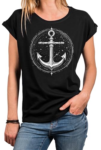 MAKAYA Damen Shirt mit Anker Motiv Sommer Top für Frauen Ankerbraut Ankershirt Nautische Maritime Oberteile Schwarz XXXL MAKAYA Damen Shirt mit Anker Motiv Sommer Top für Frauen Ankerbraut Ankershirt Nautische Maritime Oberteile Schwarz XXXL von MAKAYA