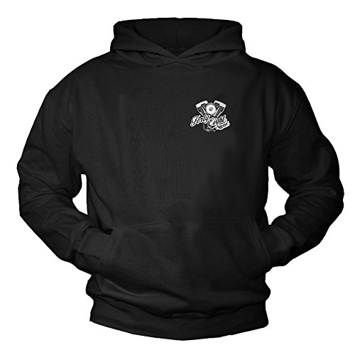 MAKAYA Forty Eight Squad - Motorrad Kapuzenpullover Motor V2 - Motorradbekleidung schwarz XXXXL von MAKAYA