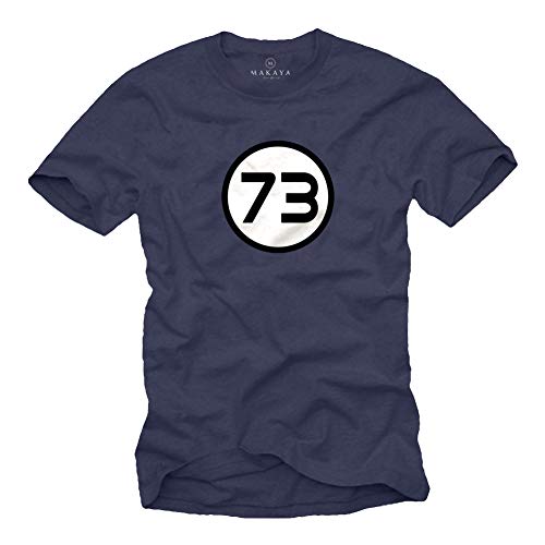 MAKAYA Herren T-Shirt Lustige Tshirts Geschenke - 73 Sheldon Magische Zahl Nerd Geschenke Geburtstag Schwarz Männer/Jungs/Kinder Größe XL von MAKAYA