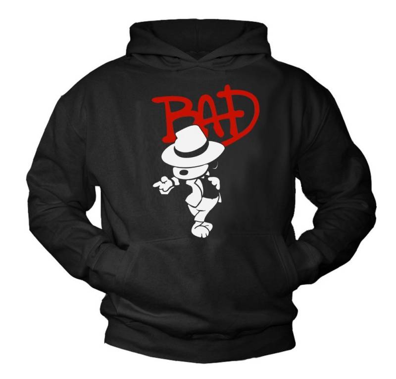 MAKAYA Kapuzenpullover Herren Bad Dog Hip Hop Sweatshirt Kapuze Aufdruck Pullover mit Hund (Schwarz, S, M, L, XL, XXL, XXXL, XXXXL) aus Baumwolle von MAKAYA