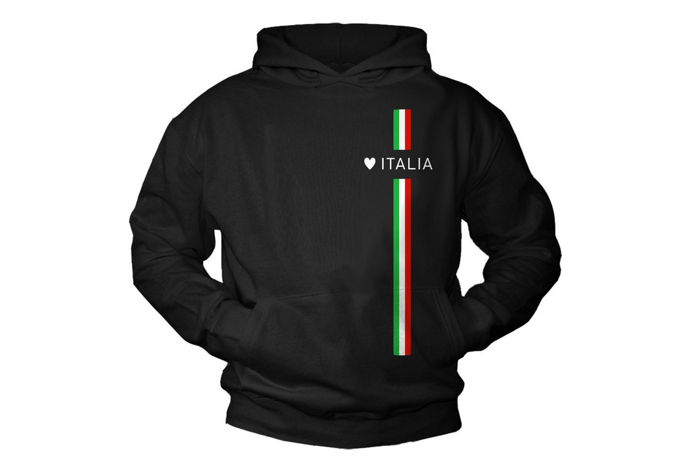 MAKAYA Kapuzenpullover Herren Kapuzen T-Shirt mit italienischer Flagge Herz Italien Fahne Italy Pullover von MAKAYA