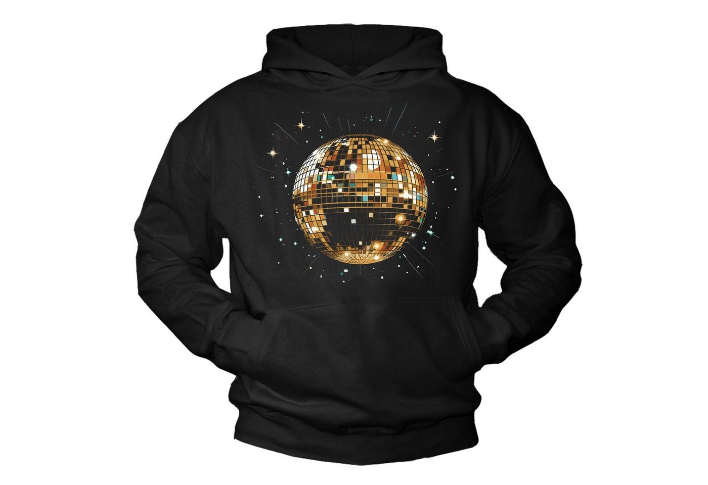 MAKAYA Kapuzenpullover Herren Retro Hip Hop Disco Sweatshirt Pullover mit Kapuze Kapuzenpulli mit Druck von MAKAYA