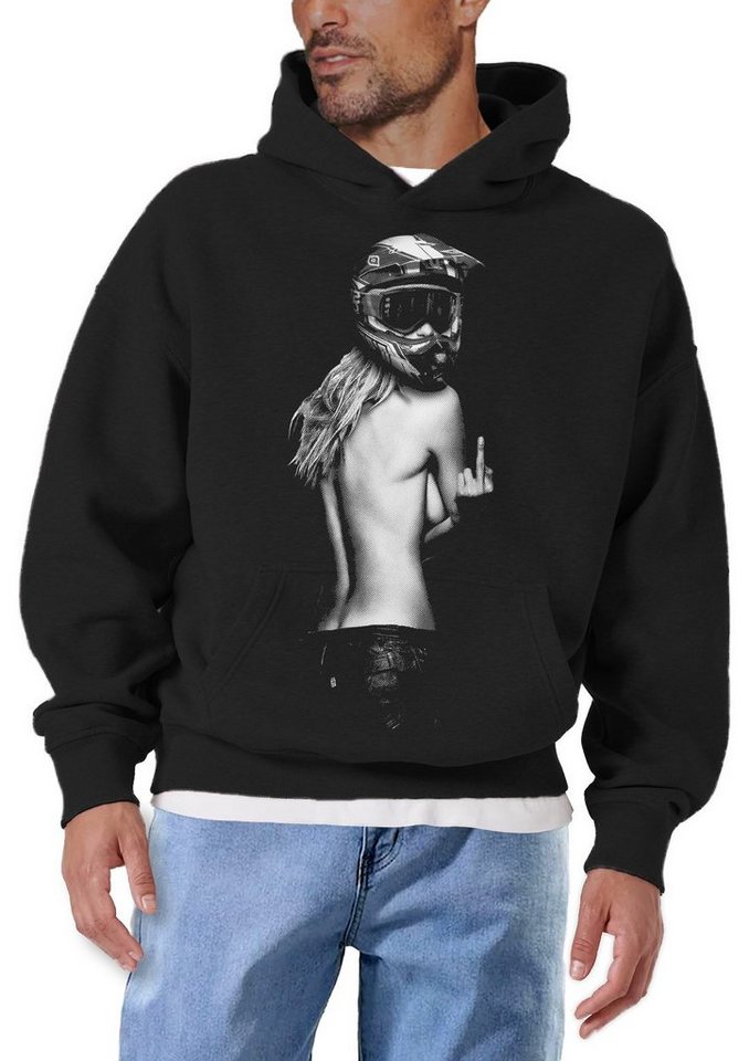 MAKAYA Kapuzenpullover Herren Sweatshirt Kapuze Motorrad Helm Biker Geschenke Motorradfahrer von MAKAYA