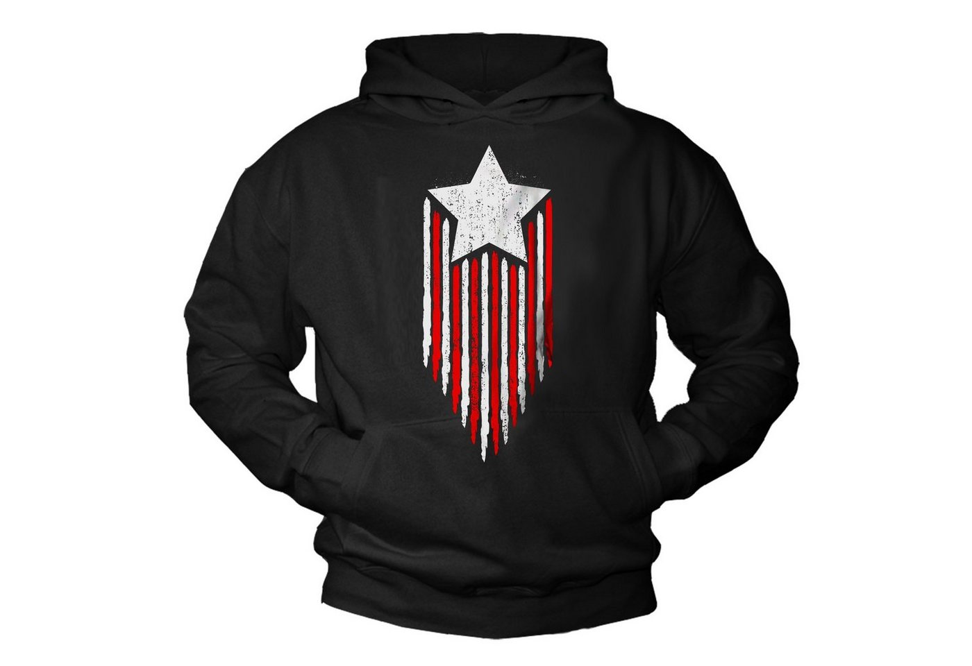 MAKAYA Kapuzenpullover Herren USA Pullover mit Kapuze Sweatshirt Star Amerika Fahne US Flagge Hoodie mit Druck von MAKAYA