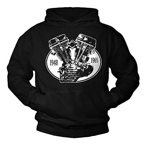 MAKAYA Kapuzenpullover Männer Sweatshirt Biker Motiv Davidson Motorrad Motor Geschenke Männer schwarz Größe S von MAKAYA