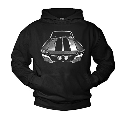 Kapuzenpullover mit 1968er Mustang Eleanor schwarz Größe XXL von MAKAYA