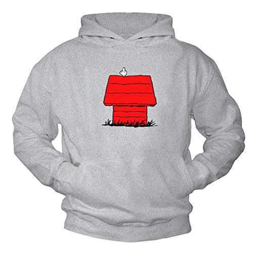 MAKAYA Lustige Pullover Herren/Damen/Kinder - Snoop Dog - Sweatshirt mit Kapuze Kapuzenpullover Kapuzenpulli grau Größe S von MAKAYA
