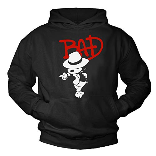 MAKAYA Lustiger Pullover Herren/Jungen - Bad Dog - Sweatshirt mit Kapuze Schwarz Größe M von MAKAYA