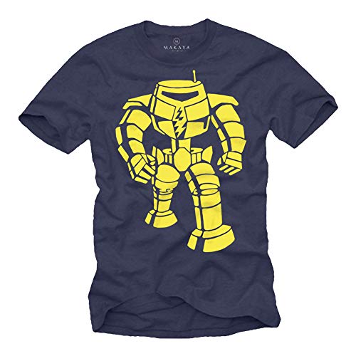 MAKAYA Lustiges T-Shirt für Jungs - Robotter - Nerd Gamer Geschenk Herren Männer Jugendliche Lustige Tshirts Geschenke Sheldon Blau Größe XXXL von MAKAYA