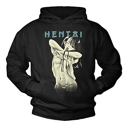 MAKAYA Manga Kapuzenpullover Herren/Jungen - Hentai Hoodie Anime Sweatshirt mit Kapuze Pullover Nerd Geschenke Jungs/Mädchen Schwarz L von MAKAYA