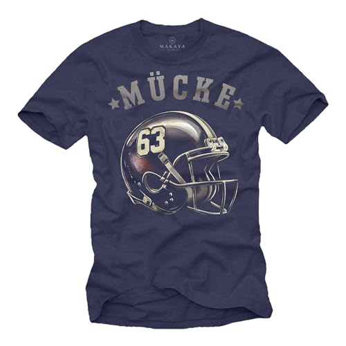 MAKAYA Mücke 63 Trikot American Football Helm Herren T-Shirt mit Nummer Buds Blau XXL von MAKAYA