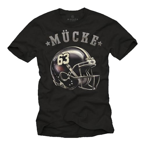 MAKAYA Mücke 63 Trikot American Football Helm Herren T-Shirt mit Nummer Buds Schwarz M von MAKAYA
