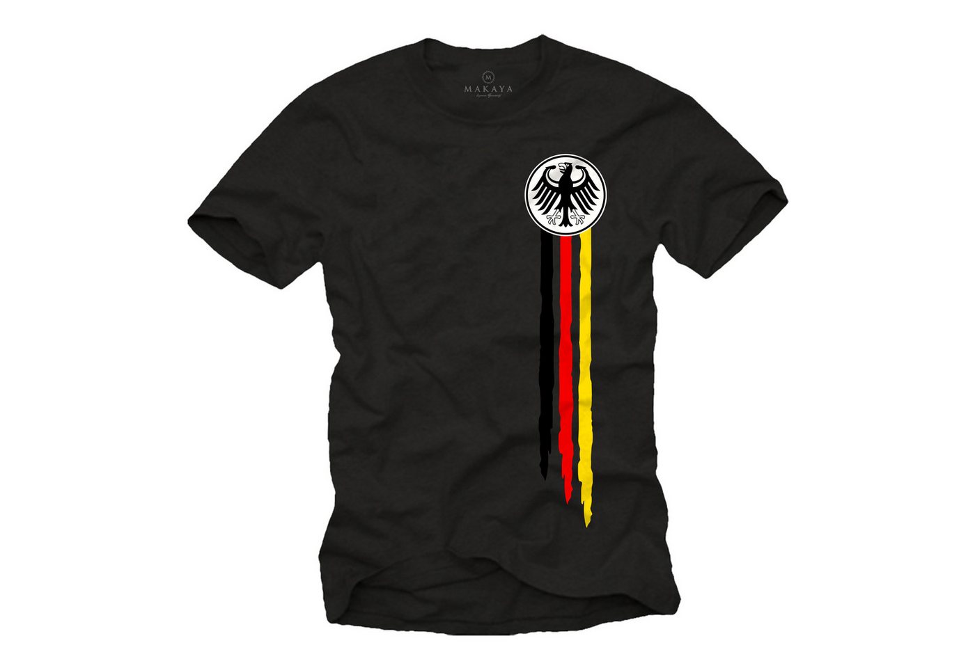 MAKAYA Print-Shirt Bundesadler Deutschland Fußball Trikot EM WM Herren Männer Jungen (Schwarz, Weiß, Blau, Grün, Blaugrau, Grau, S, M, L, XL, XXL, 3XL, 4XL, 5XL) Baumwolle von MAKAYA