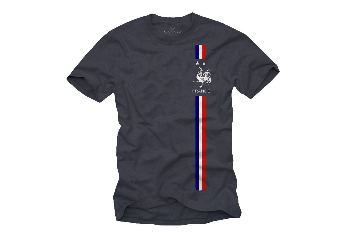 MAKAYA Print-Shirt Herren Fußball Trikot Frankreich Fahne Flagge Männer Geschenke von MAKAYA