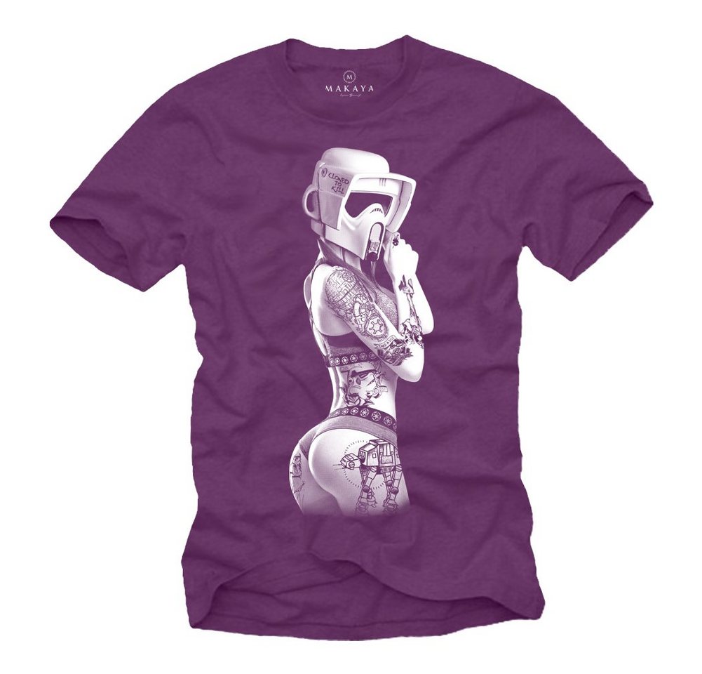 MAKAYA Print-Shirt Herren Ink Wars Tattoo Trooper Coole Geschenke Männer Bekleidung mit Druck, aus Baumwolle von MAKAYA