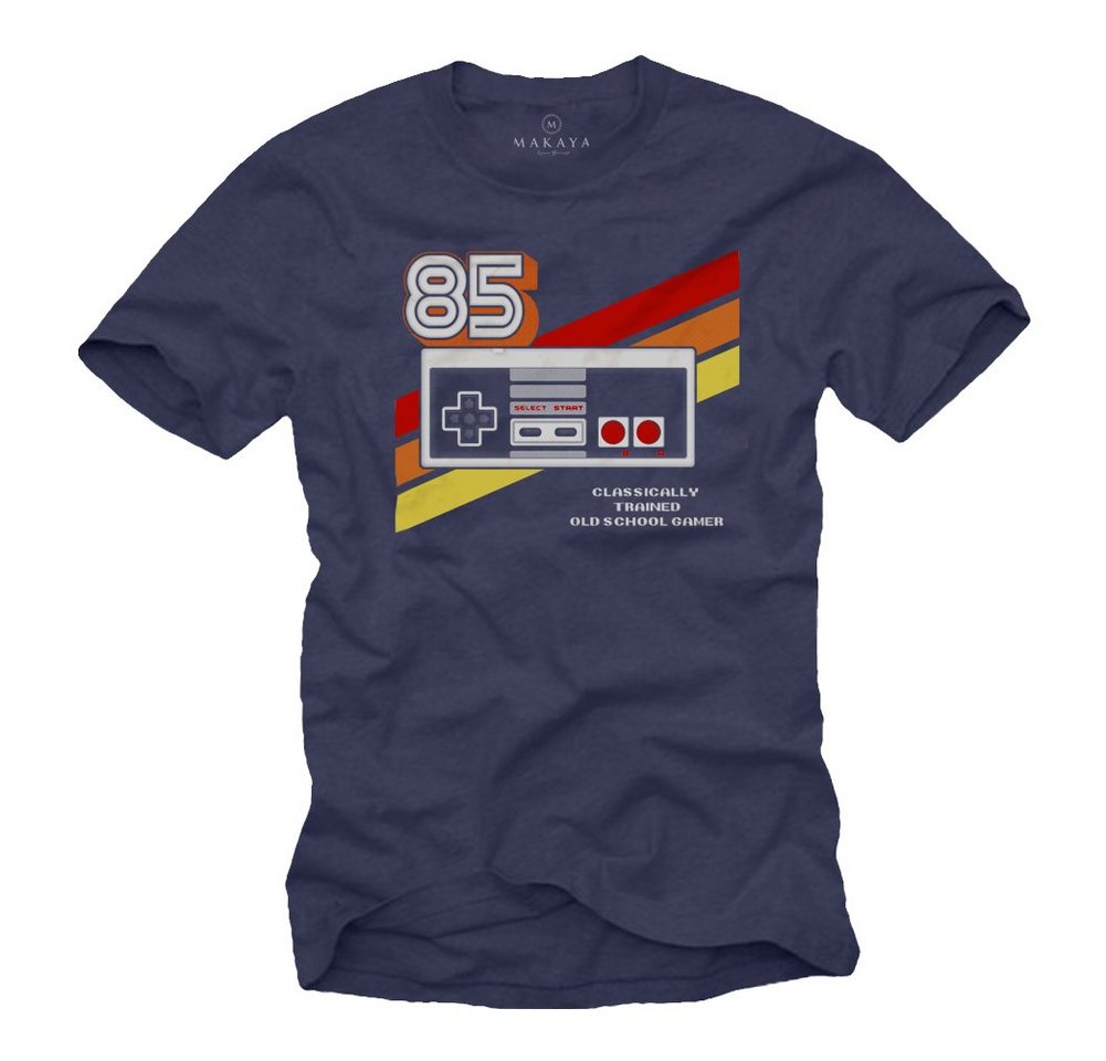 MAKAYA Print-Shirt Herren Vintage Gamer PC Computer Motiv Nerd Geschenke Geek Funshirt mit Druck, aus Baumwolle von MAKAYA