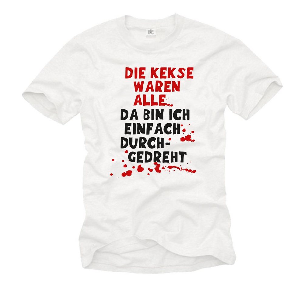 MAKAYA Print-Shirt Witzige T-Shirts mit Sprüchen Kekse Spruch Essen Herren Männer Kinder mit Druck, aus Baumwolle von MAKAYA