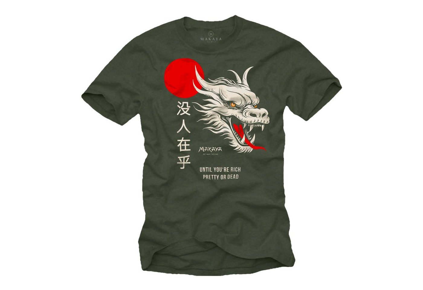 MAKAYA Print-Shirt mit Chinesischen Drachen Spruch Nobody Cares Dragon Schriftzeichen Coole Geschenke MAKAYA Print-Shirt mit Chinesischen Drachen Spruch Nobody Cares Dragon Schriftzeichen Coole Geschenke von MAKAYA