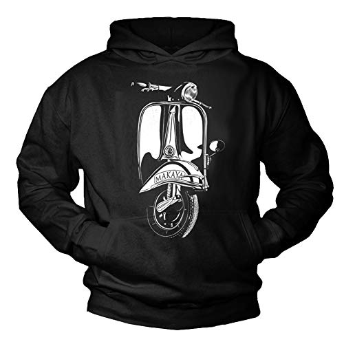 MAKAYA Roller Sweatshirt Scooter Pullover Herren/Männer - Kapuzenpulli Kapuzenpullover Geschenke Mopedfahrer Schwarz S von MAKAYA